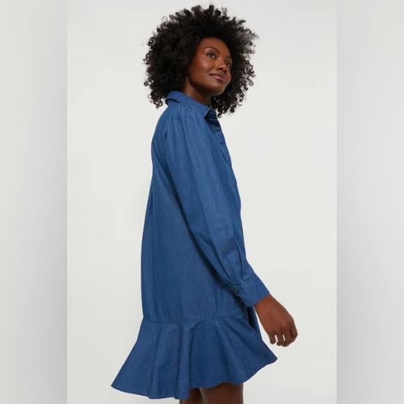 Tuckernuck Lightweight Denim Callahan Shirt Dress Cotton Blue Womens Size Medium - Picture 3 of 14